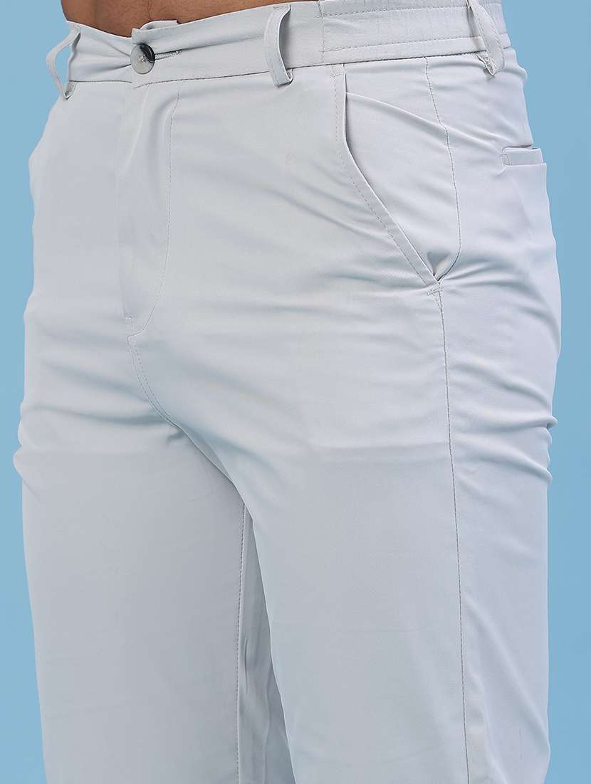 men solid mid rise regular fit chinos - 22176097 -  Standard Image - 1