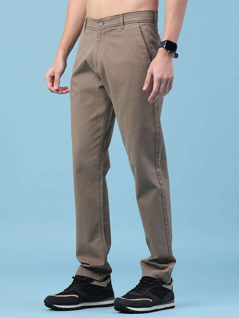 men solid mid rise regular fit chino - 22176098 -  Standard Image - 1