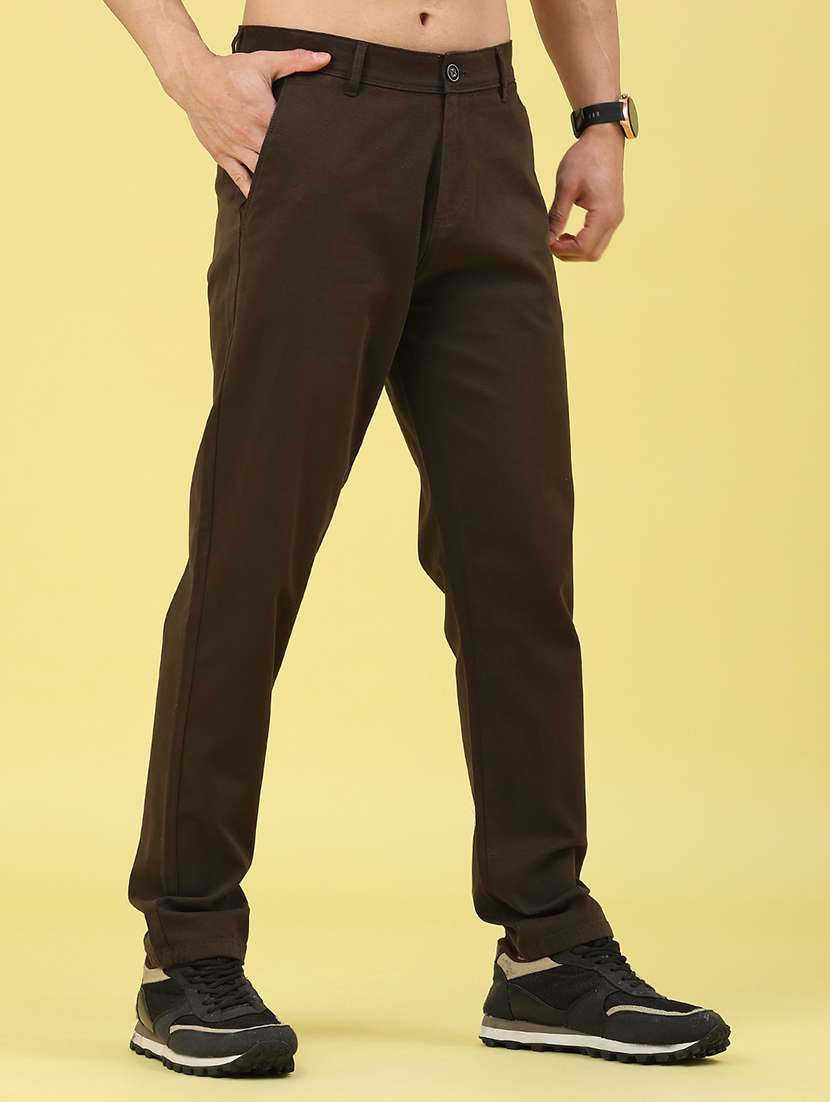 men solid mid rise chino - 22176099 -  Standard Image - 1