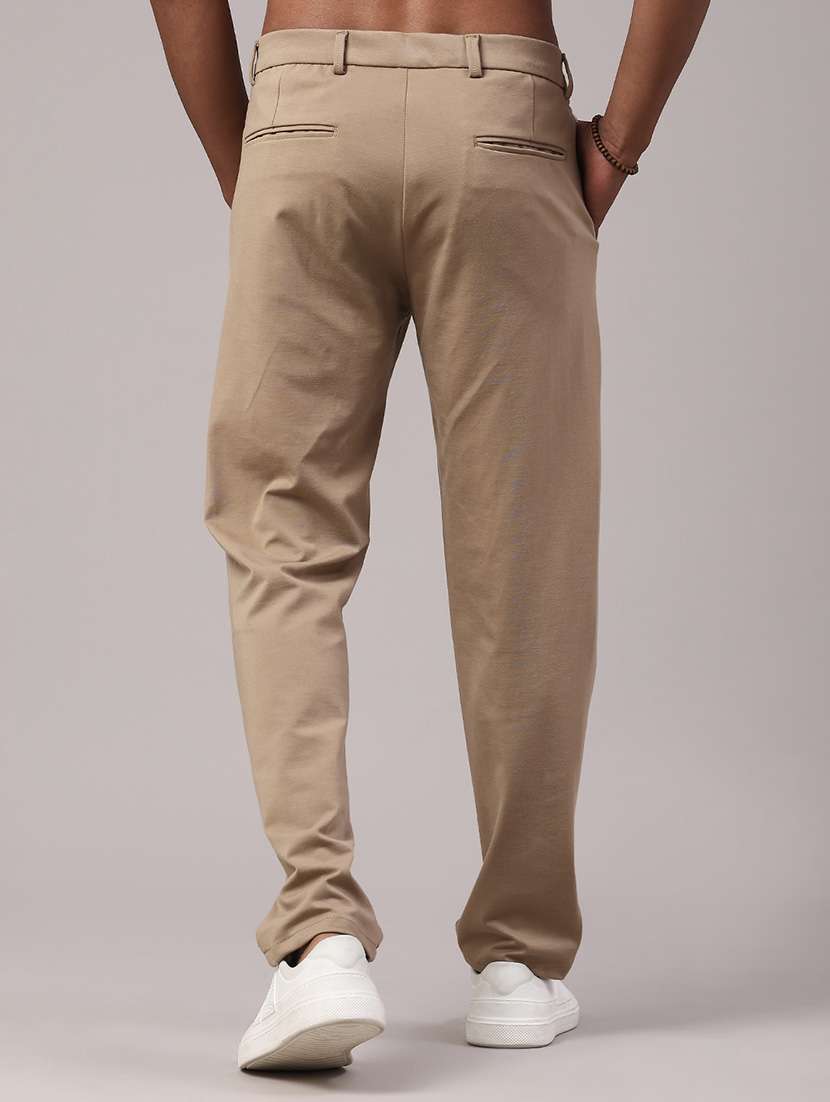 men solid mid rise chinos casual trouser - 22176128 -  Standard Image - 4
