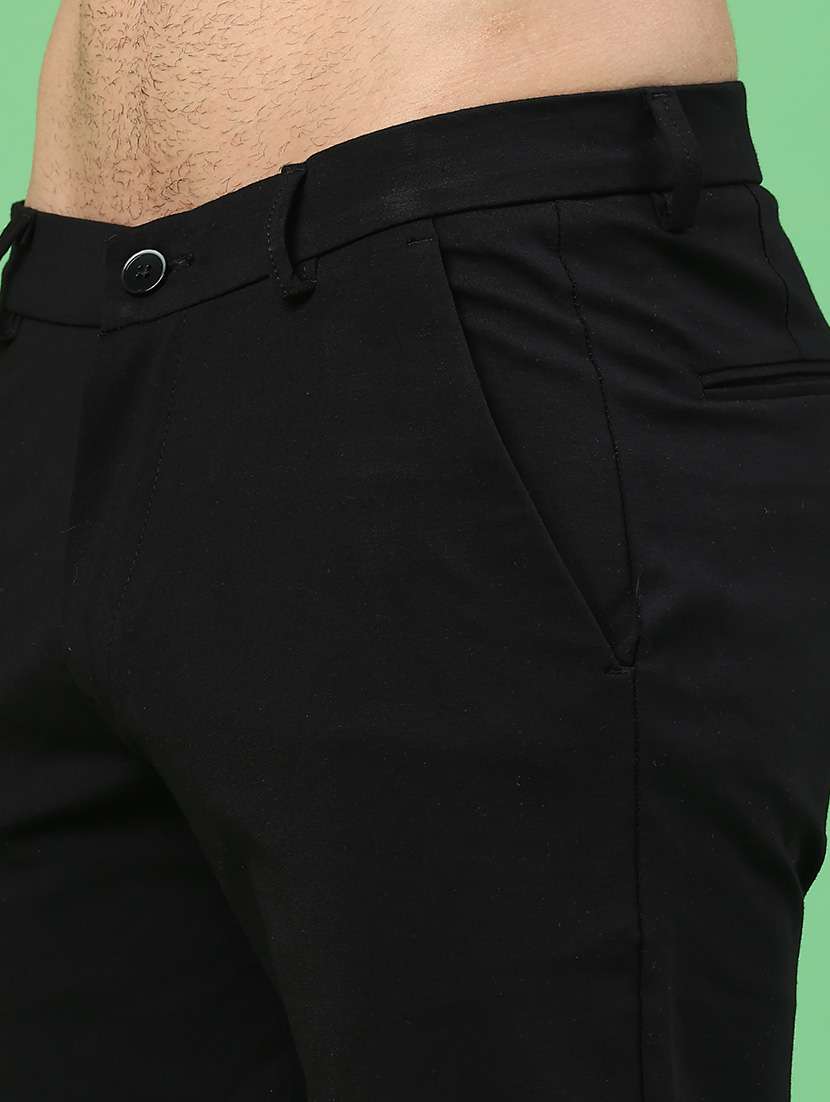 men solid mid rise chinos casual trouser - 22176129 -  Standard Image - 1