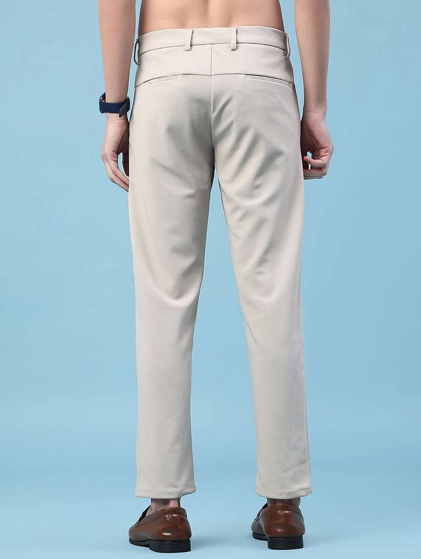 men solid mid rise chinos casual trouser - 22176132 -  Standard Image - 4