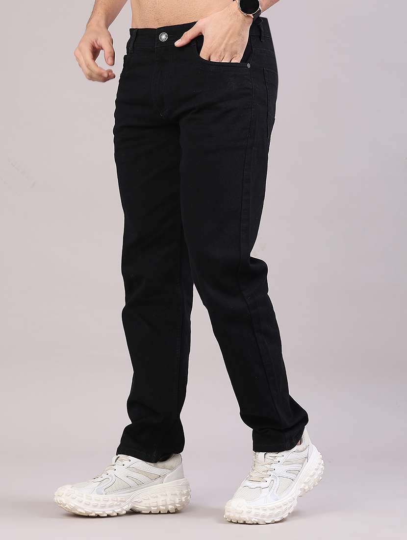 men plain mid rise full length tapered jeans - 22176174 -  Standard Image - 1