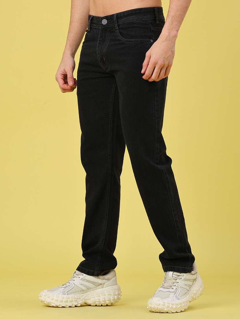 men plain mid rise full length tapered jeans - 22176186 -  Standard Image - 1