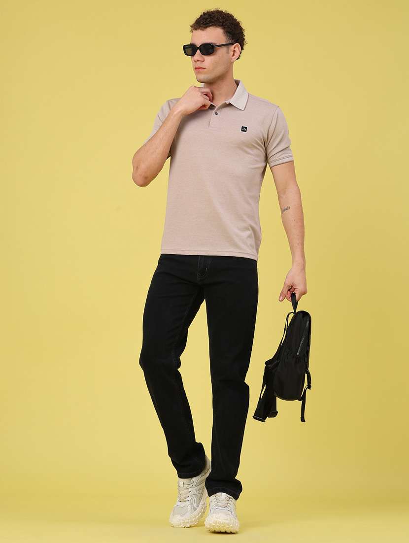 men plain mid rise full length tapered jeans - 22176186 -  Standard Image - 4