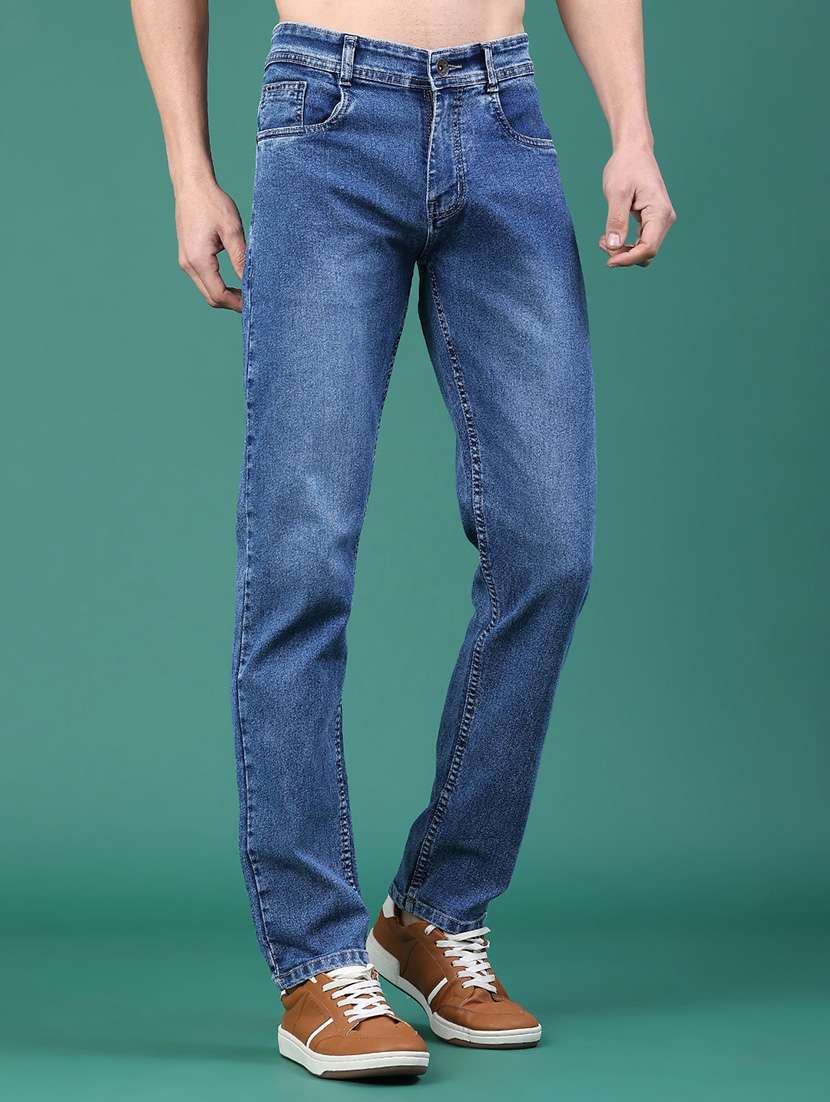 men washed mid rise full length tapered jeans - 22176187 -  Standard Image - 1
