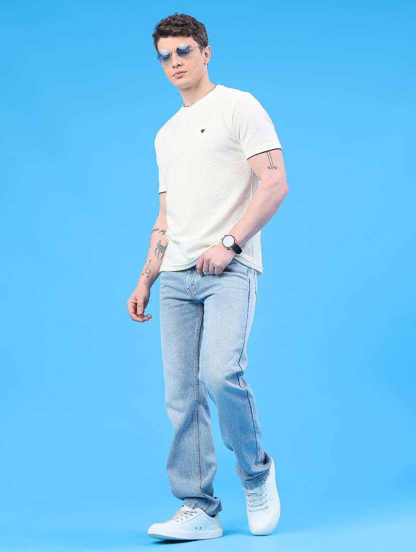 men washed mid rise full length straight jeans - 22176194 -  Standard Image - 4