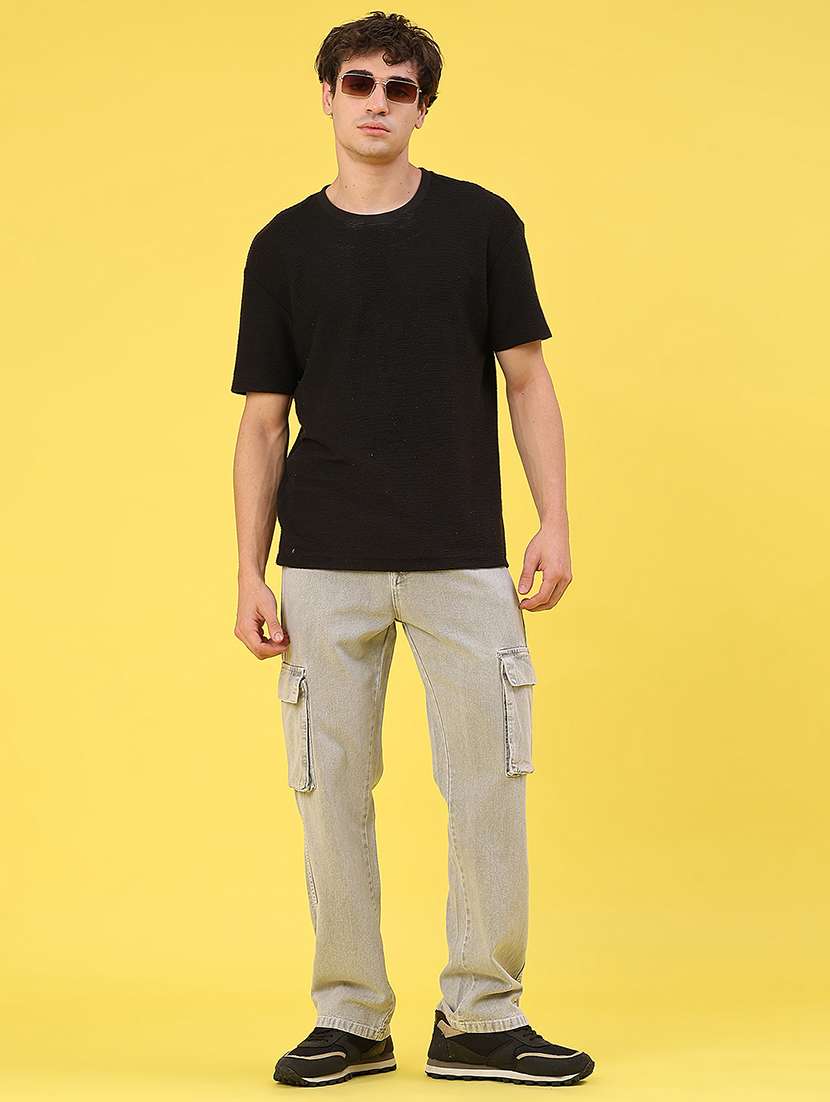 men solid mid rise regular fit cargo - 22176197 -  Standard Image - 4