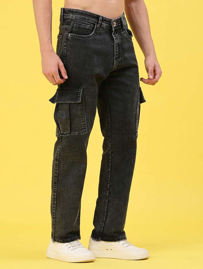 men solid mid rise regular fit cargo - 22176201 -  Standard Image - 1