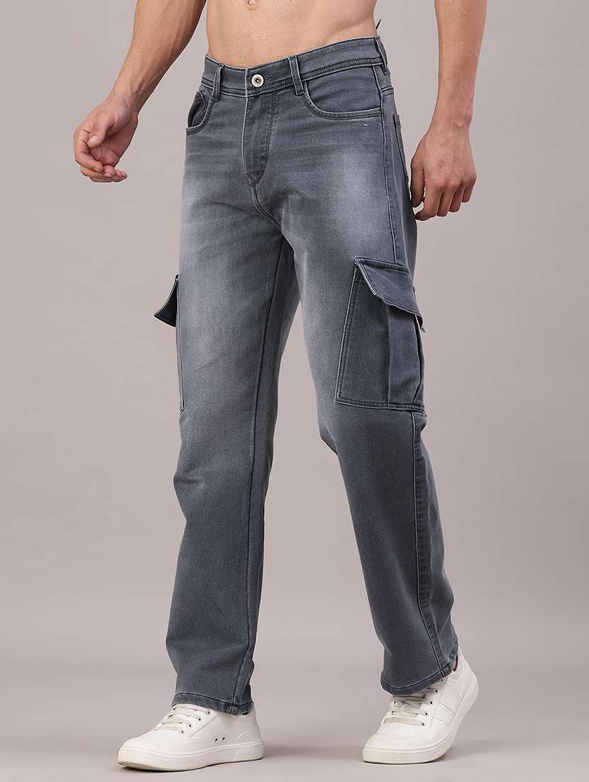 men washed mid rise relaxed fit cargo - 22176203 -  Standard Image - 1