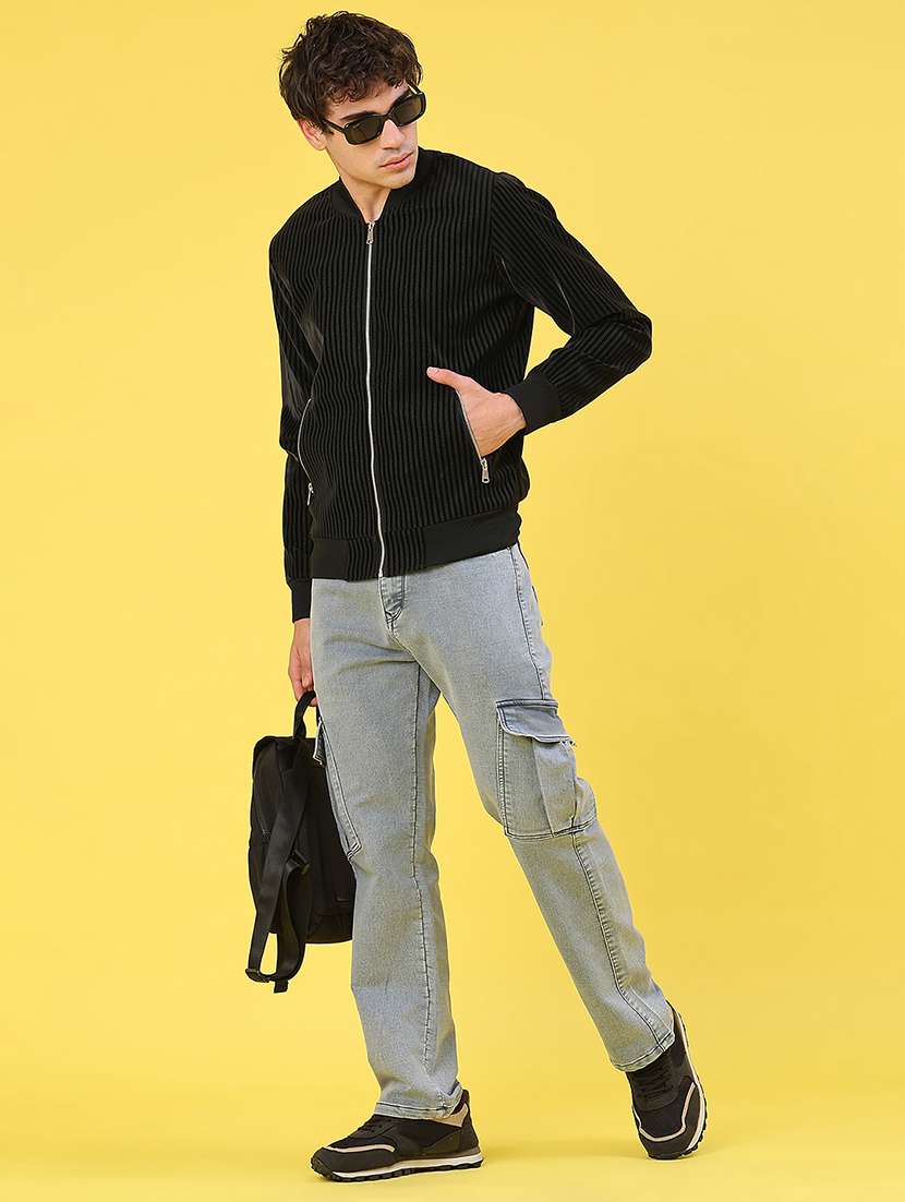 men solid mid rise regular fit cargo - 22176204 -  Standard Image - 4