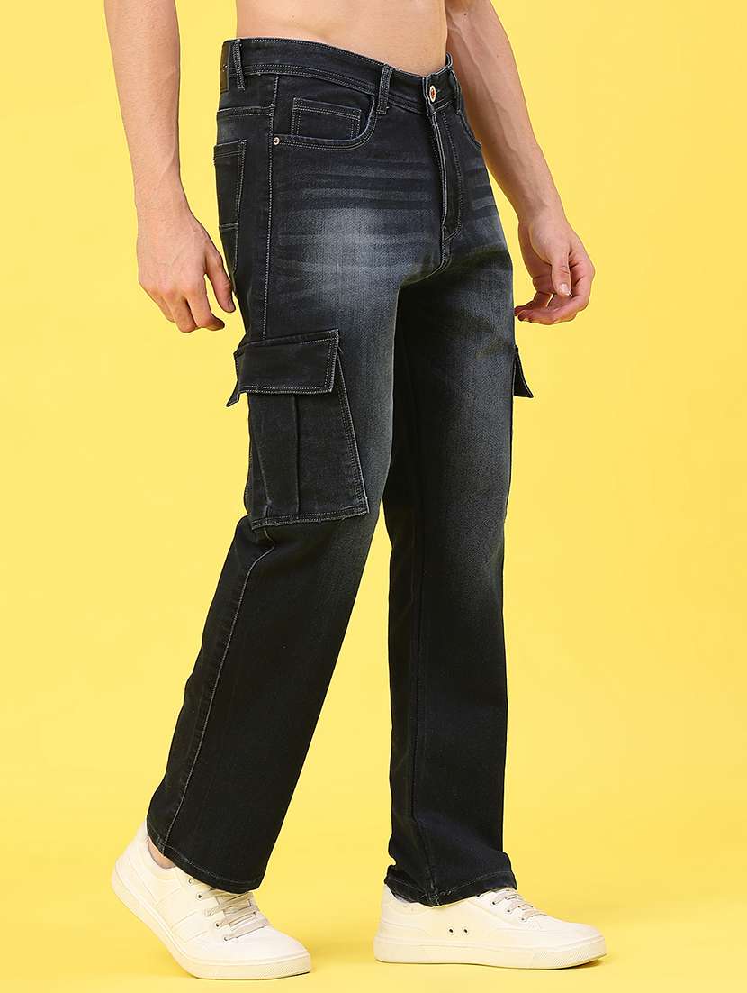 men washed mid rise regular fit cargo - 22176205 -  Standard Image - 1