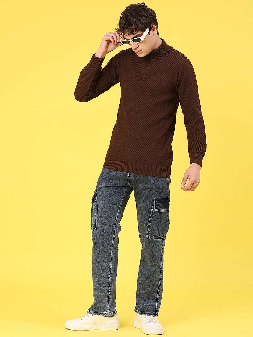 men solid mid rise regular fit cargo - 22176206 -  Standard Image - 4