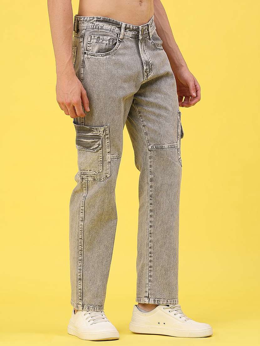 men solid mid rise regular fit cargo - 22176210 -  Standard Image - 1