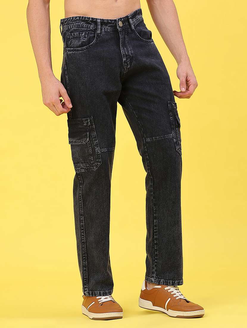 men solid mid rise regular fit cargo - 22176211 -  Standard Image - 1