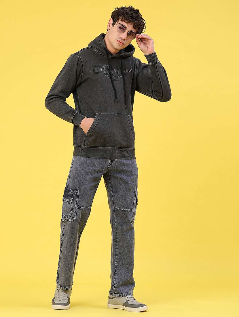 men solid mid rise regular fit cargo - 22176212 -  Standard Image - 4