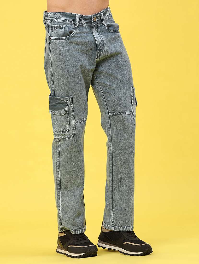 men solid mid rise regular fit cargo - 22176213 -  Standard Image - 1