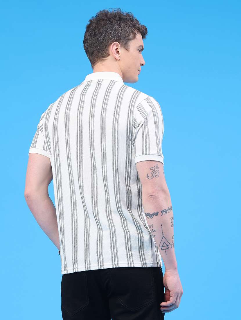 men striped short sleeve regular fit polo t-shirt - 22176221 -  Standard Image - 4