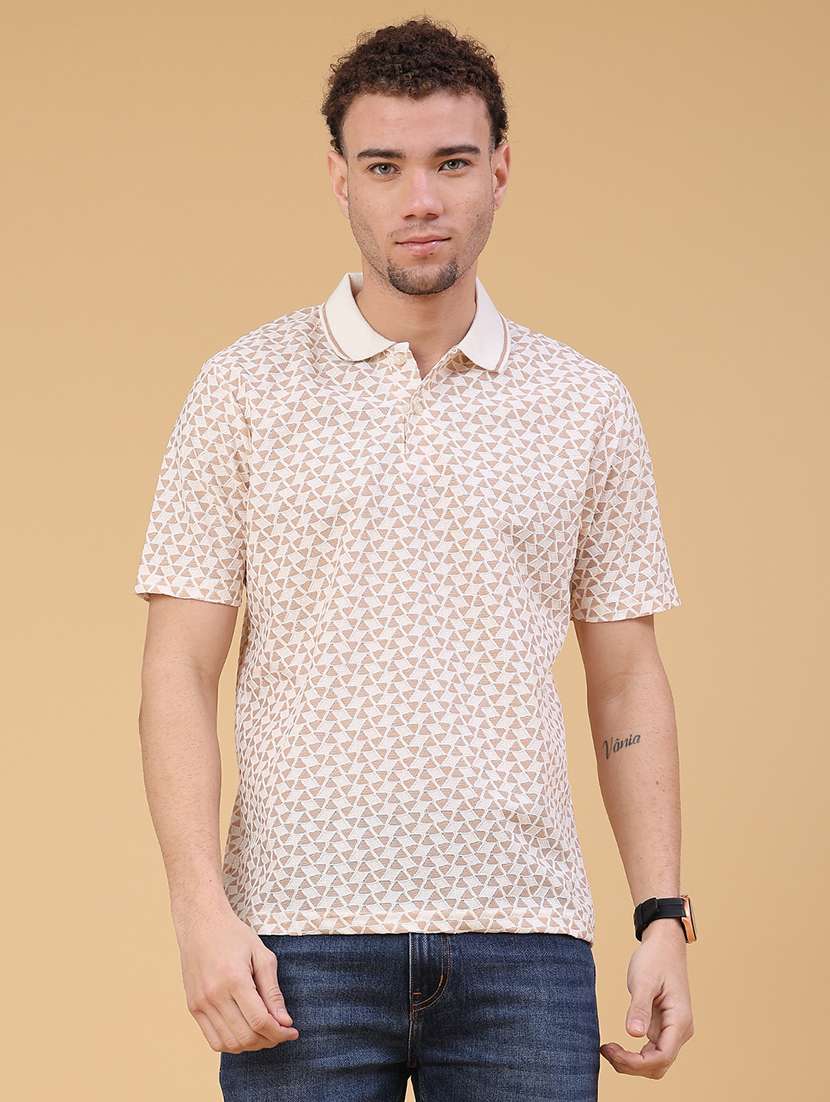 men printed short sleeve regular fit polo t-shirt - 22176232 -  Standard Image - 1