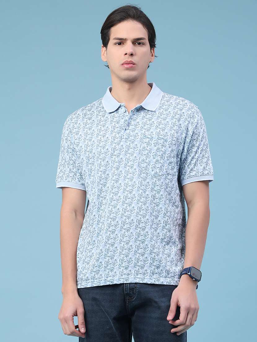 men printed short sleeve regular fit polo t-shirt - 22176254 -  Standard Image - 1