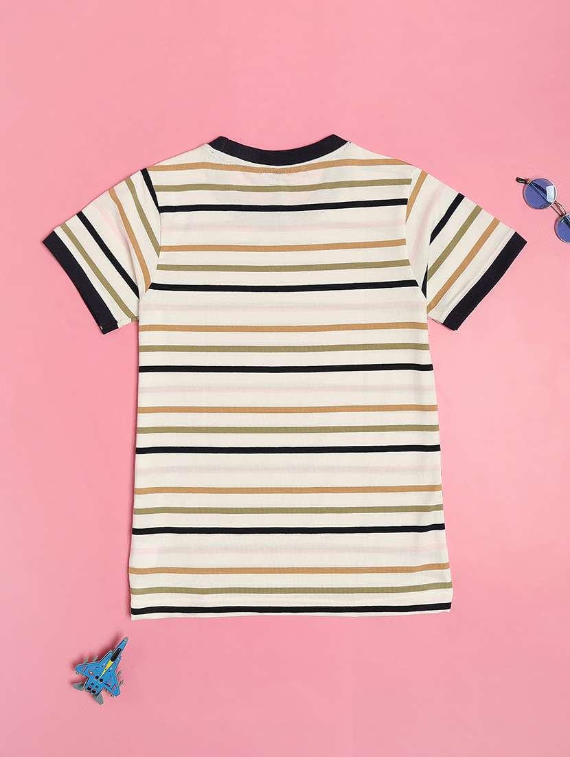 girls striped round neck tee - 22176297 -  Standard Image - 1