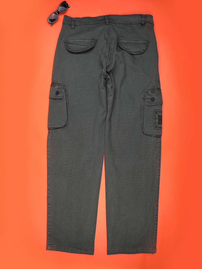 boys solid mid rise cargo  - 22176301 -  Standard Image - 1