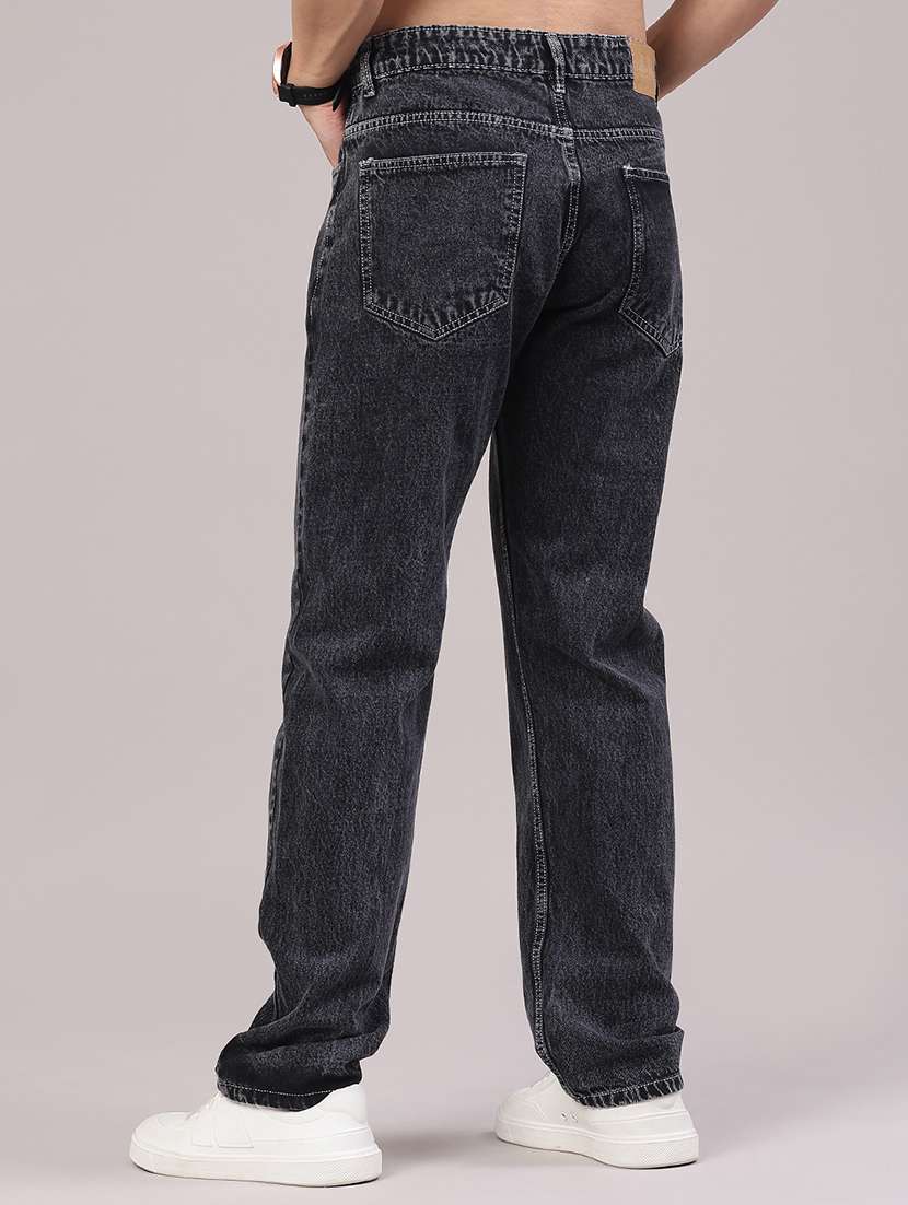 men plain mid rise full length straight jeans - 22176364 -  Standard Image - 4