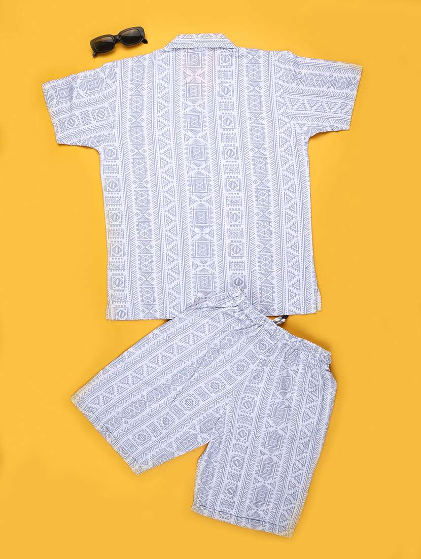 boys printed short sleeves shirt and shorts set - 22176382 -  Standard Image - 1