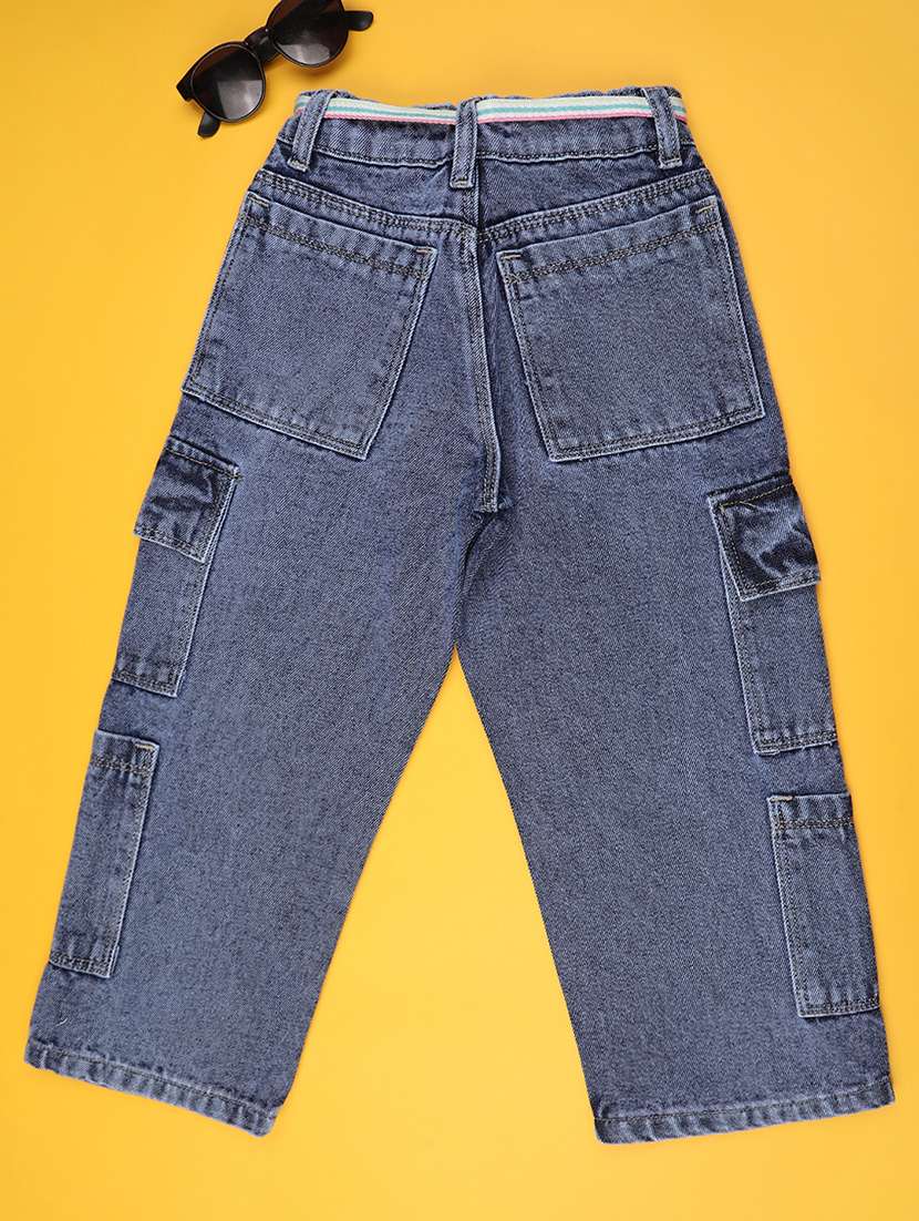boys denim blue cargo regular fit - 22176415 -  Standard Image - 1