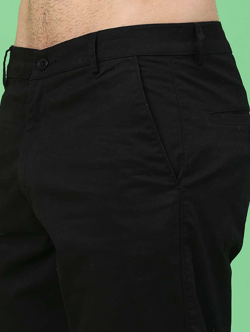 men solid mid rise chinos casual trouser - 22176429 -  Standard Image - 1