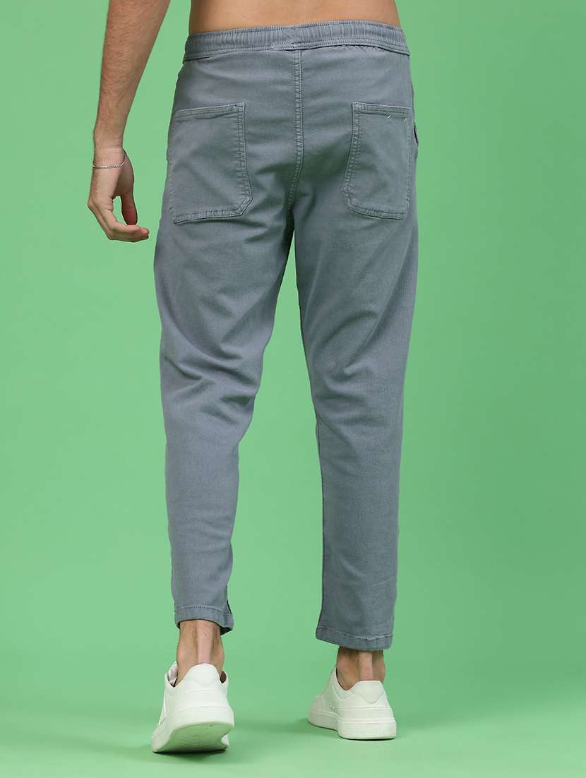 men plain mid rise ankle length tapered jeans - 22176435 -  Standard Image - 4