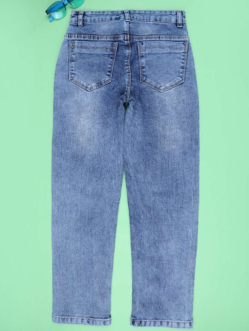 girls washed mid rise jeans - 22176449 -  Standard Image - 1