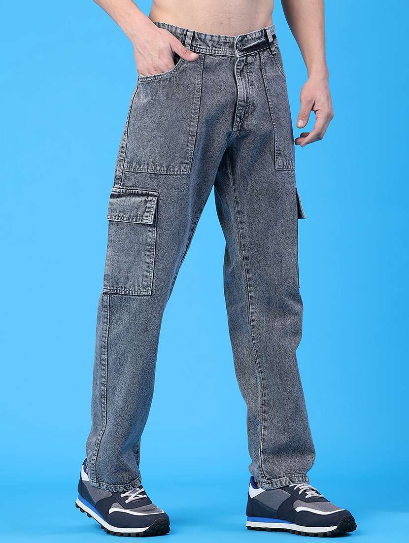 men solid mid rise regular fit cargo  - 22176482 -  Standard Image - 1