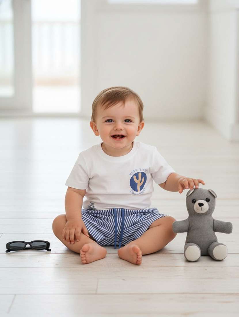 boys printed t-shirt and shorts co-ord set - 22176498 -  Standard Image - 1