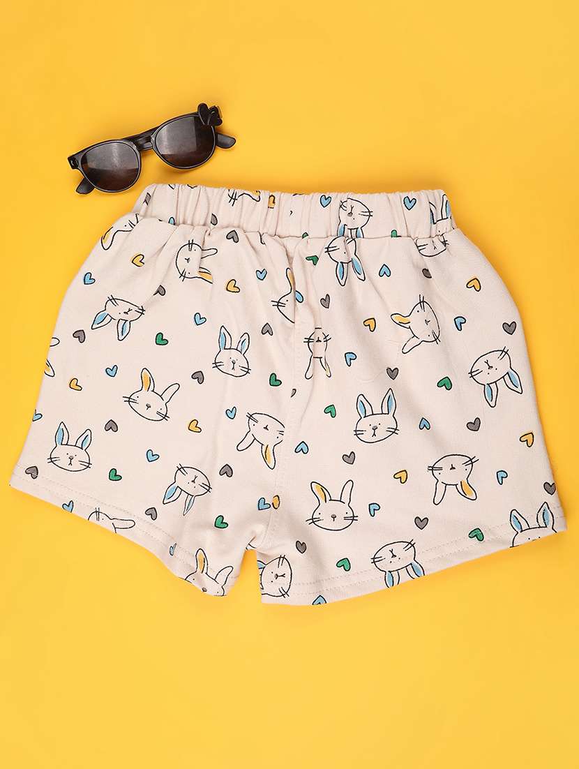 girl beige cotton shorts shorts & three fourth - 22176524 -  Standard Image - 1