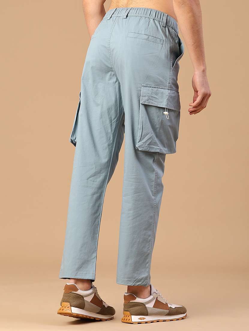 men solid mid rise regular fit cargo - 22176548 -  Standard Image - 4
