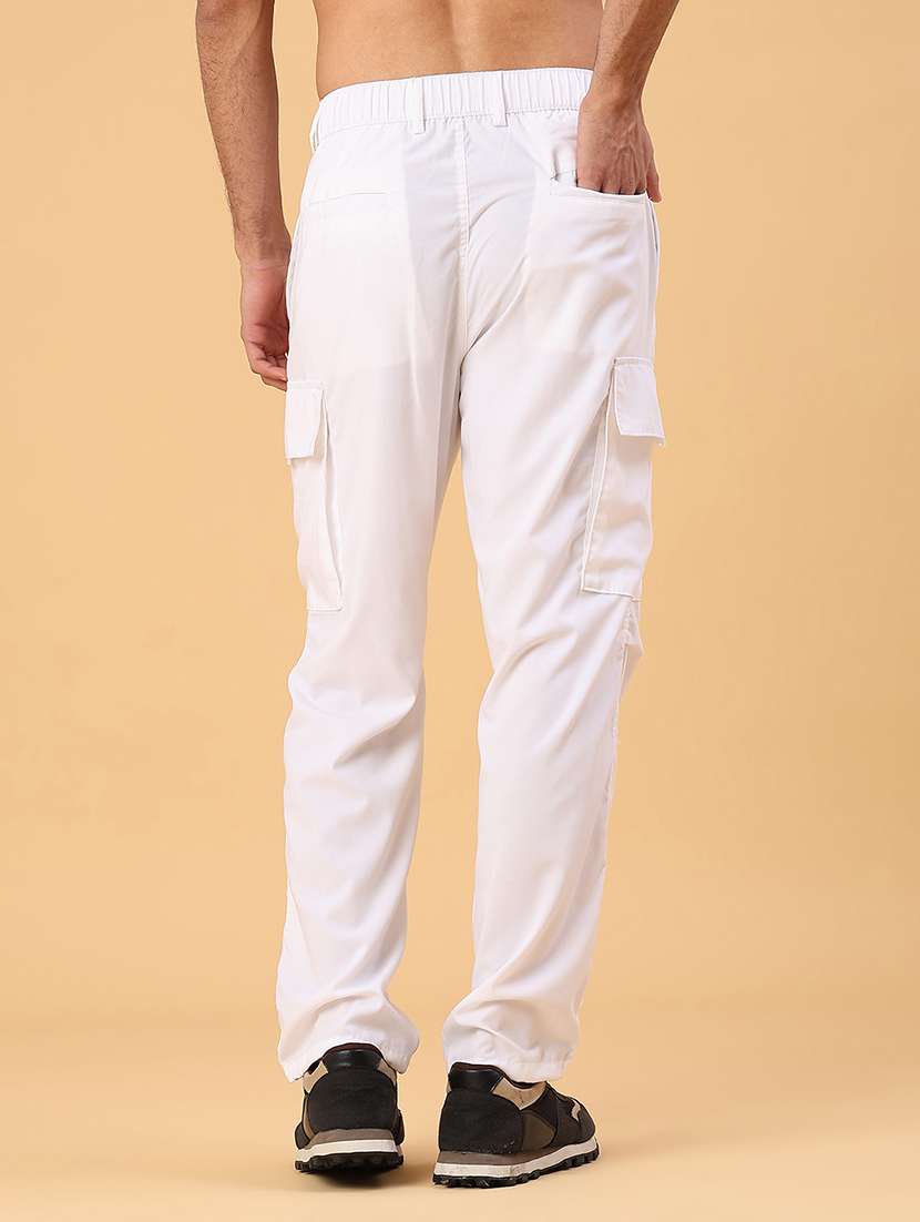 men solid mid rise regular fit cargo - 22176550 -  Standard Image - 4