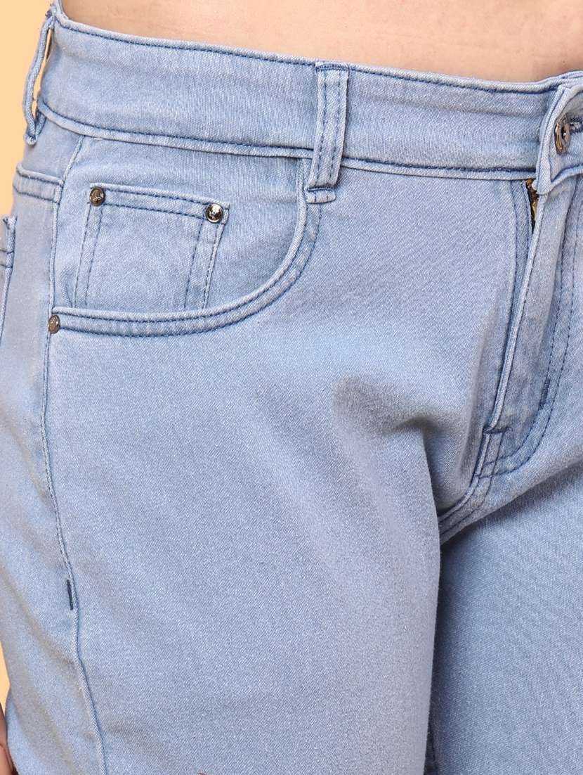 women solid mid rise bootcut jeans - 22176553 -  Standard Image - 1