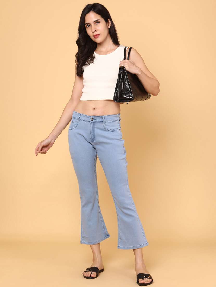 women solid mid rise bootcut jeans - 22176553 -  Standard Image - 4