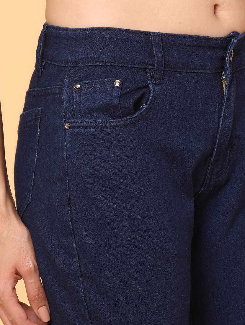 women solid mid rise bootcut jeans - 22176554 -  Standard Image - 1