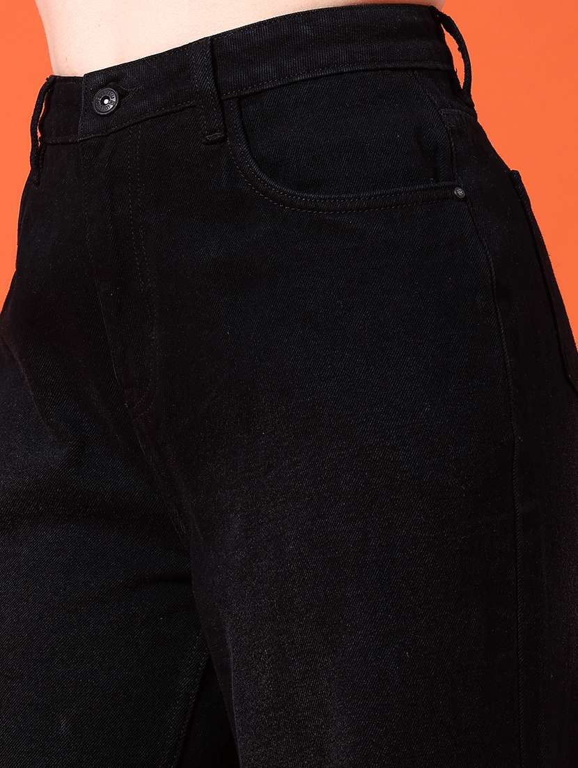 women plain mid rise wide leg jeans - 22176557 -  Standard Image - 1