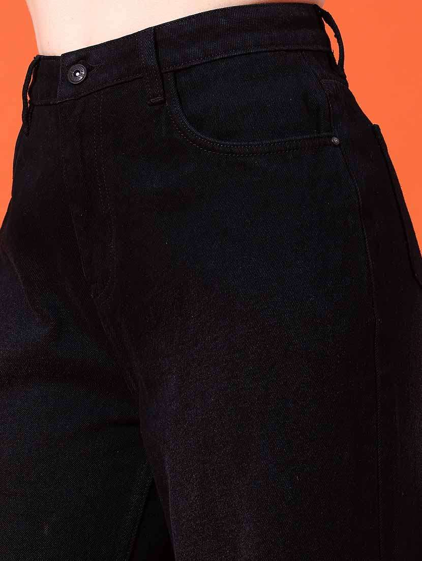 women plain mid rise wide leg jeans - 22176557 -  Standard Image - 1