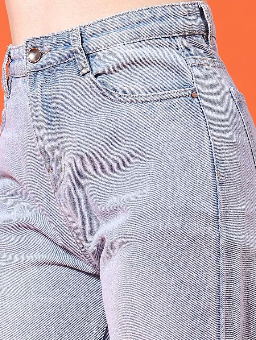 women solid high rise straight jeans - 22176558 -  Standard Image - 1