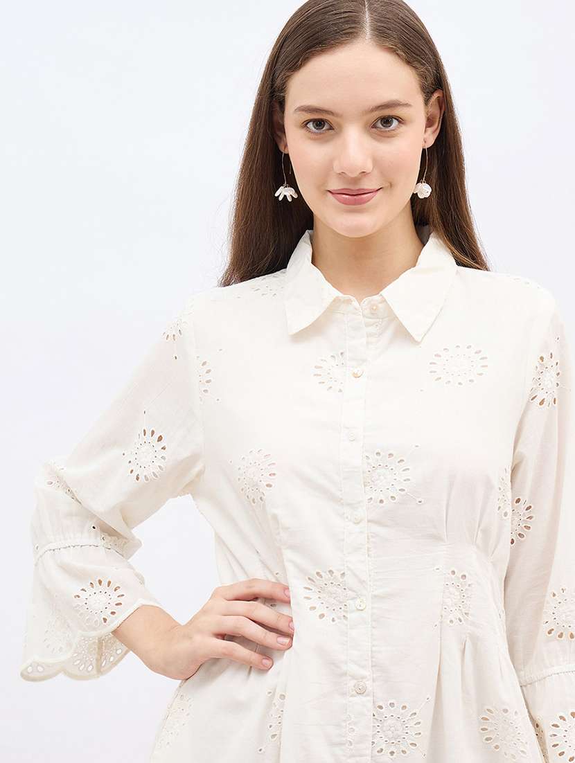 Women Embroidered Collared A-line Dress - 22176660 -  Standard Image - 1