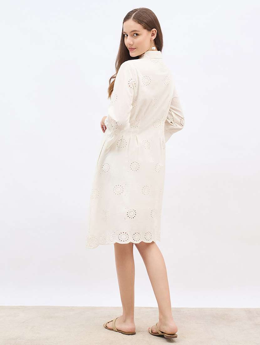Women Embroidered Collared A-line Dress - 22176660 -  Standard Image - 4