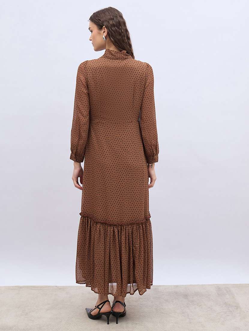Women Printed Tie Up Neck Tiered Dress - 22176676 -  Standard Image - 4
