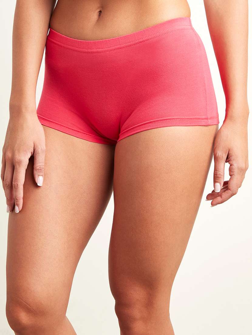 women pack of 3 solid mid rise boy shorts - 22176701 -  Standard Image - 4