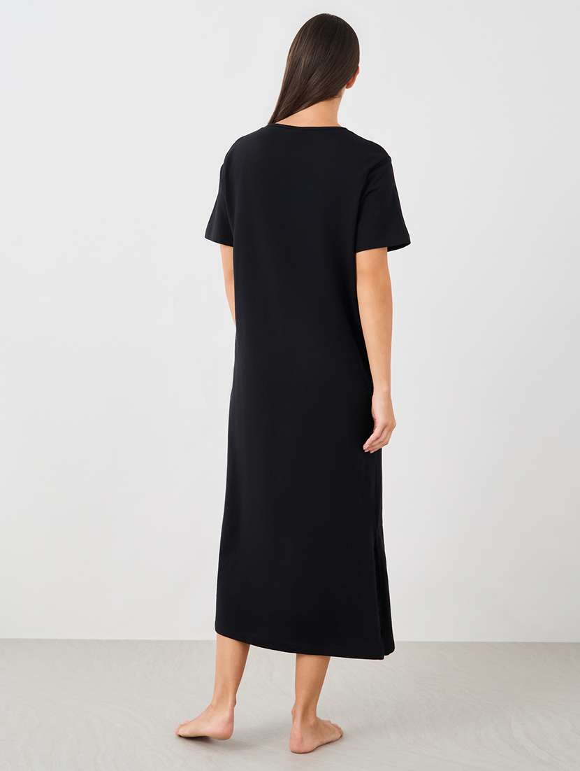 women solid short sleeve nighty - 22176705 -  Standard Image - 1