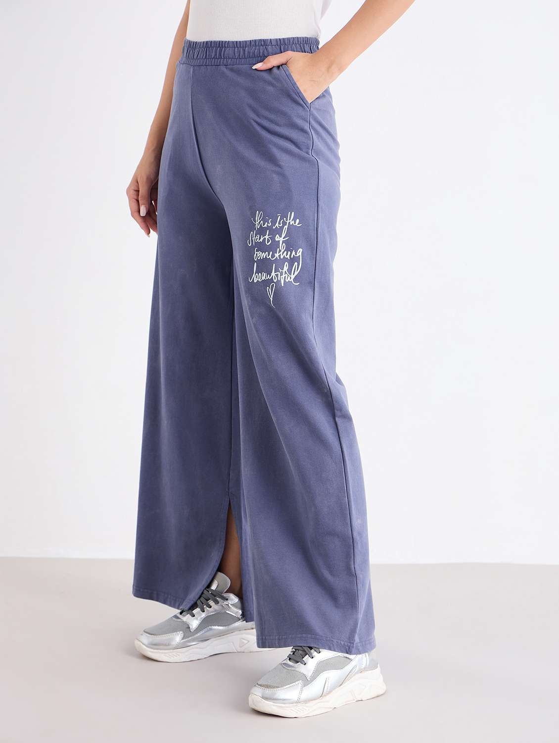 women printed mid rise track pant - 22176736 -  Standard Image - 1