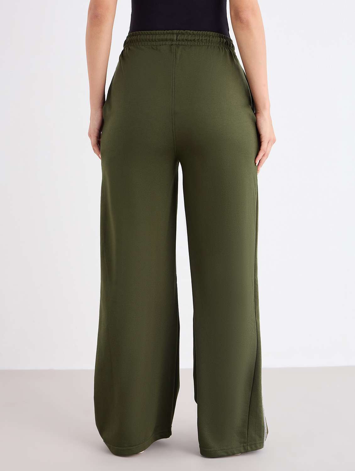 women solid mid rise track pant - 22176740 -  Standard Image - 1